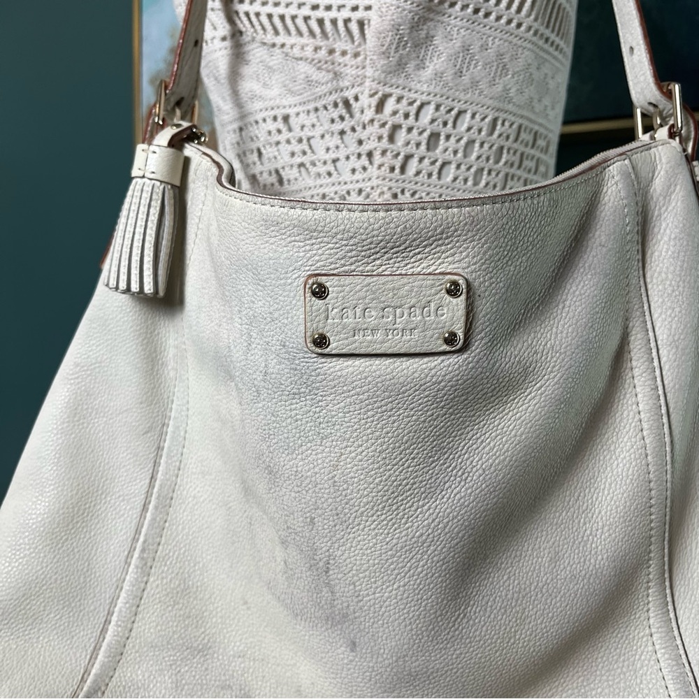 Distressed Kate Spade Leather Hobo - Picture 2 of 16